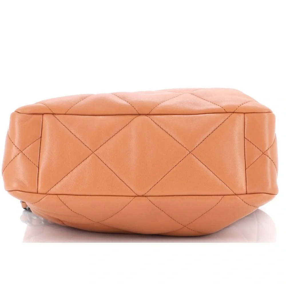 CHANEL Lambskin Quilted Leather Shopping Bag in Light Caramel Brown - Picture 15 of 16